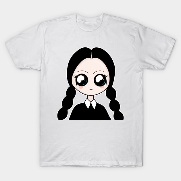 Kawaii Wednesday Addams T-Shirt by valentinahramov